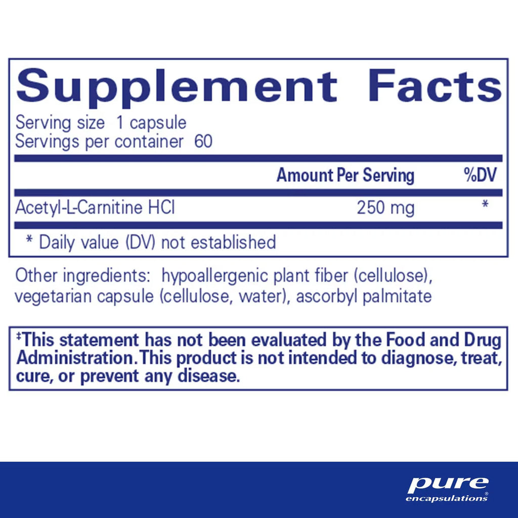 Pure Encapsulations Acetyl-l-Carnitine 250 mg