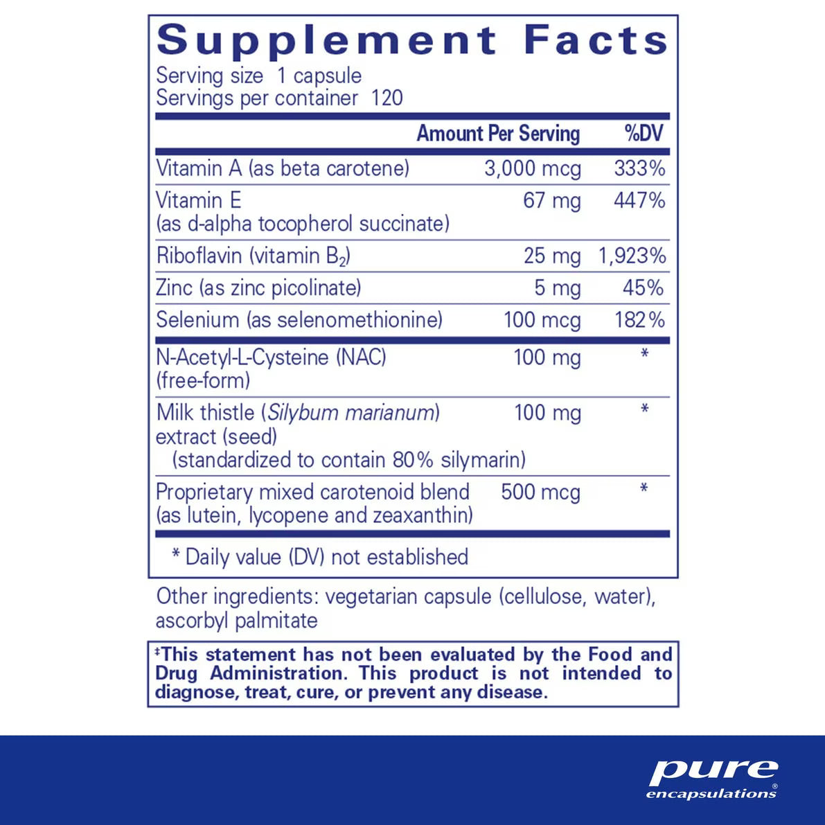Pure Encapsulations AntiOxidant Formula 120's