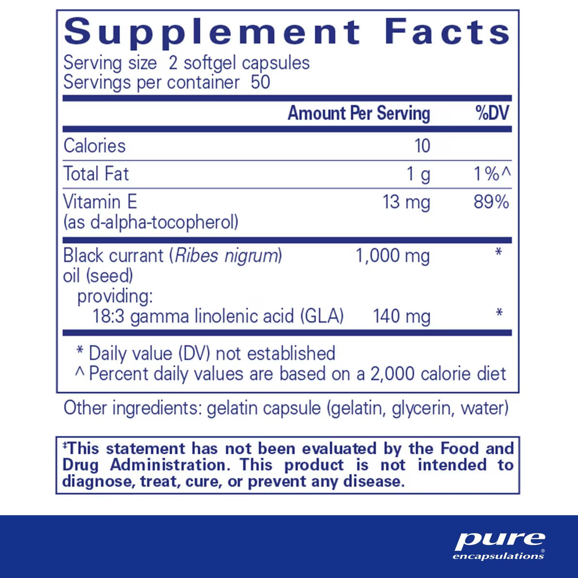 Pure Encapsulations Black Currant Seed Oil