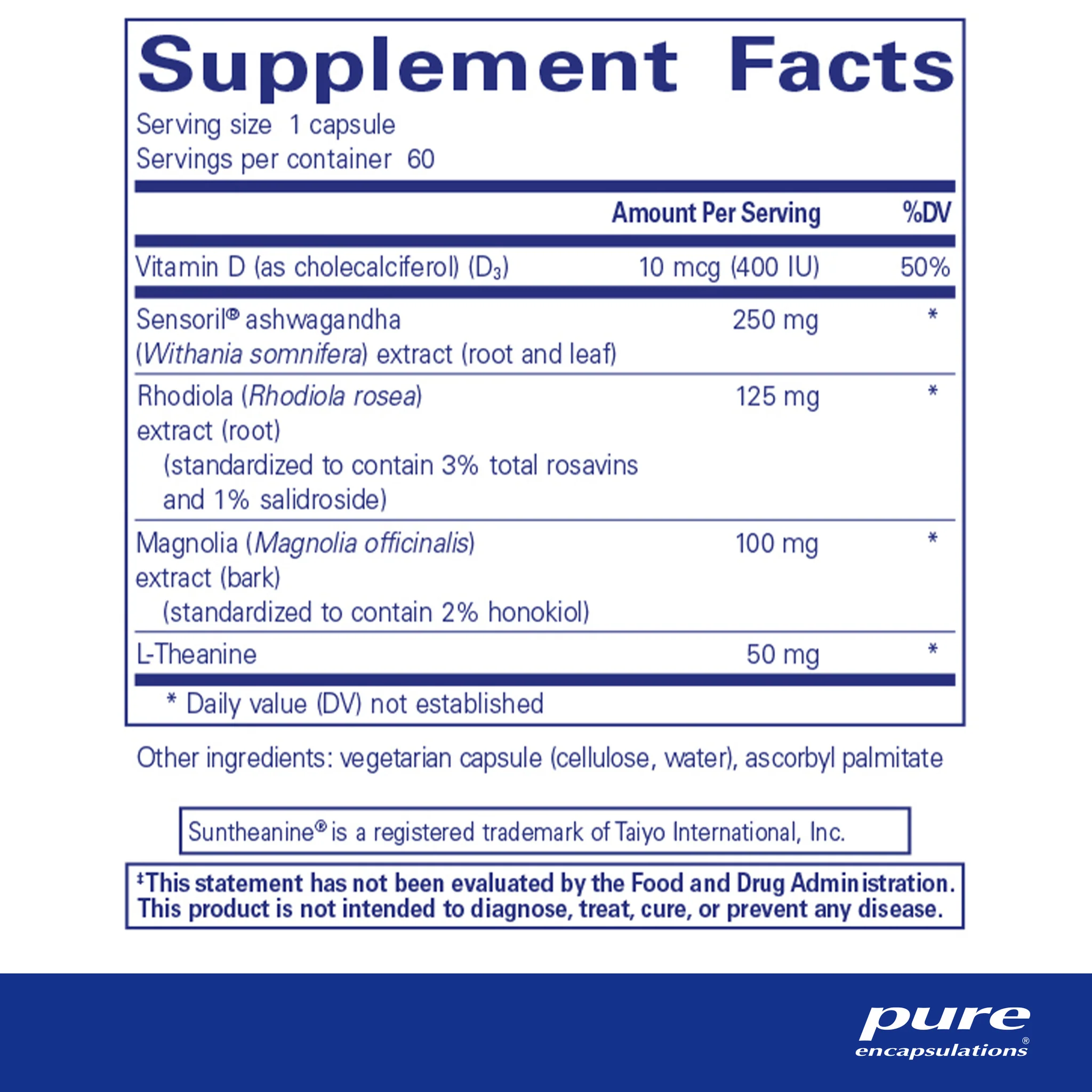 Pure Encapsulations Cortisol Calm