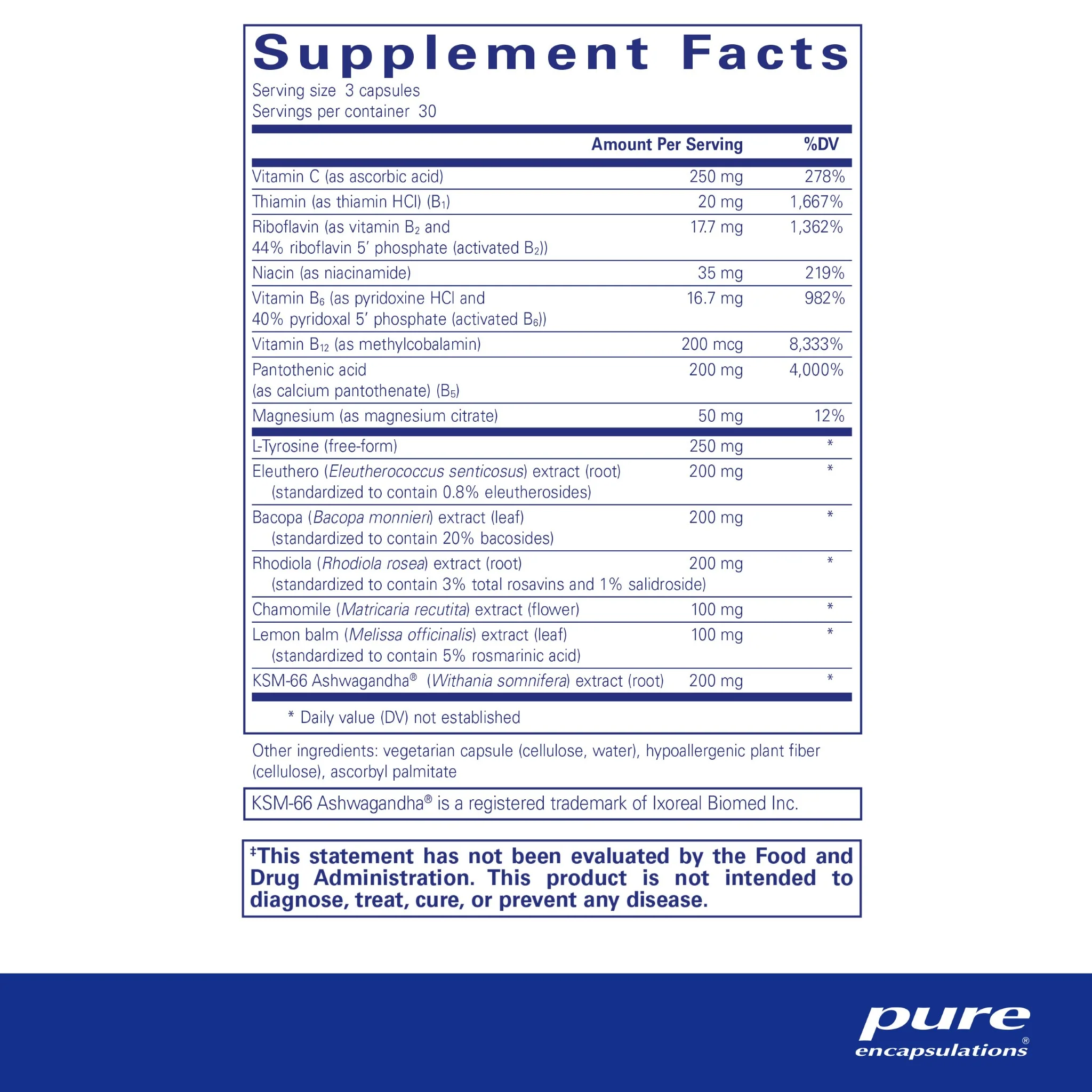 Pure Encapsulations Daily Stress Formula