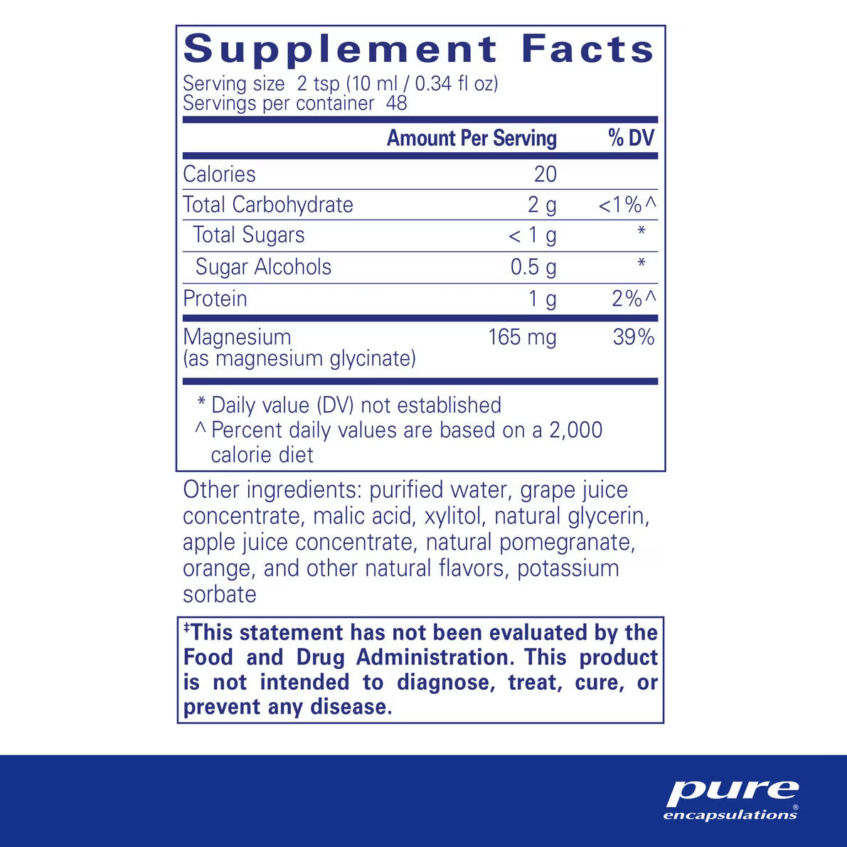 Pure Encapsulations Magnesium Glycinate Liquid