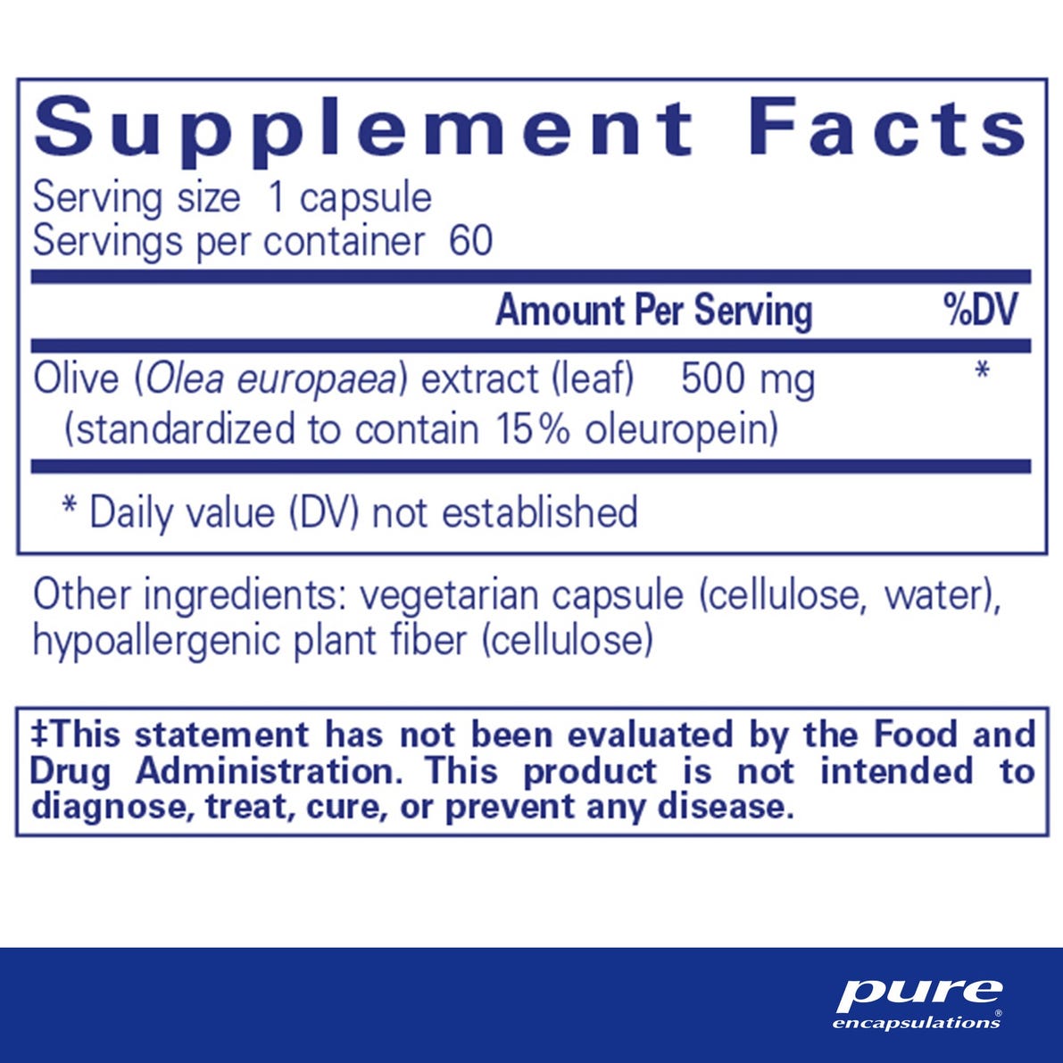 Pure Encapsulations Olive Leaf Extract