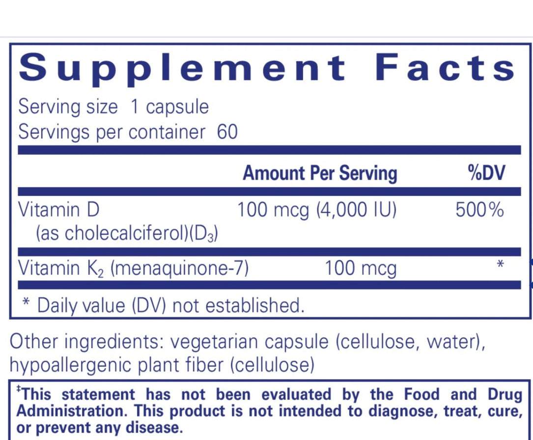 Pure Encapsulations Vitamin D3 & K2