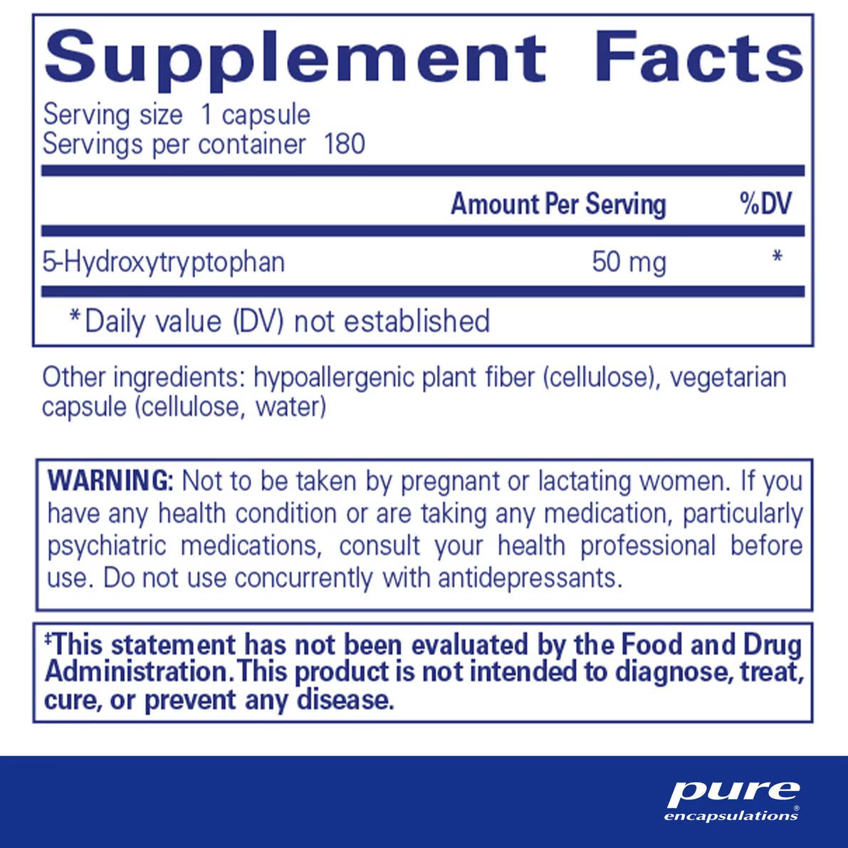 Pure Encapsulations 5-HTP 50 mg