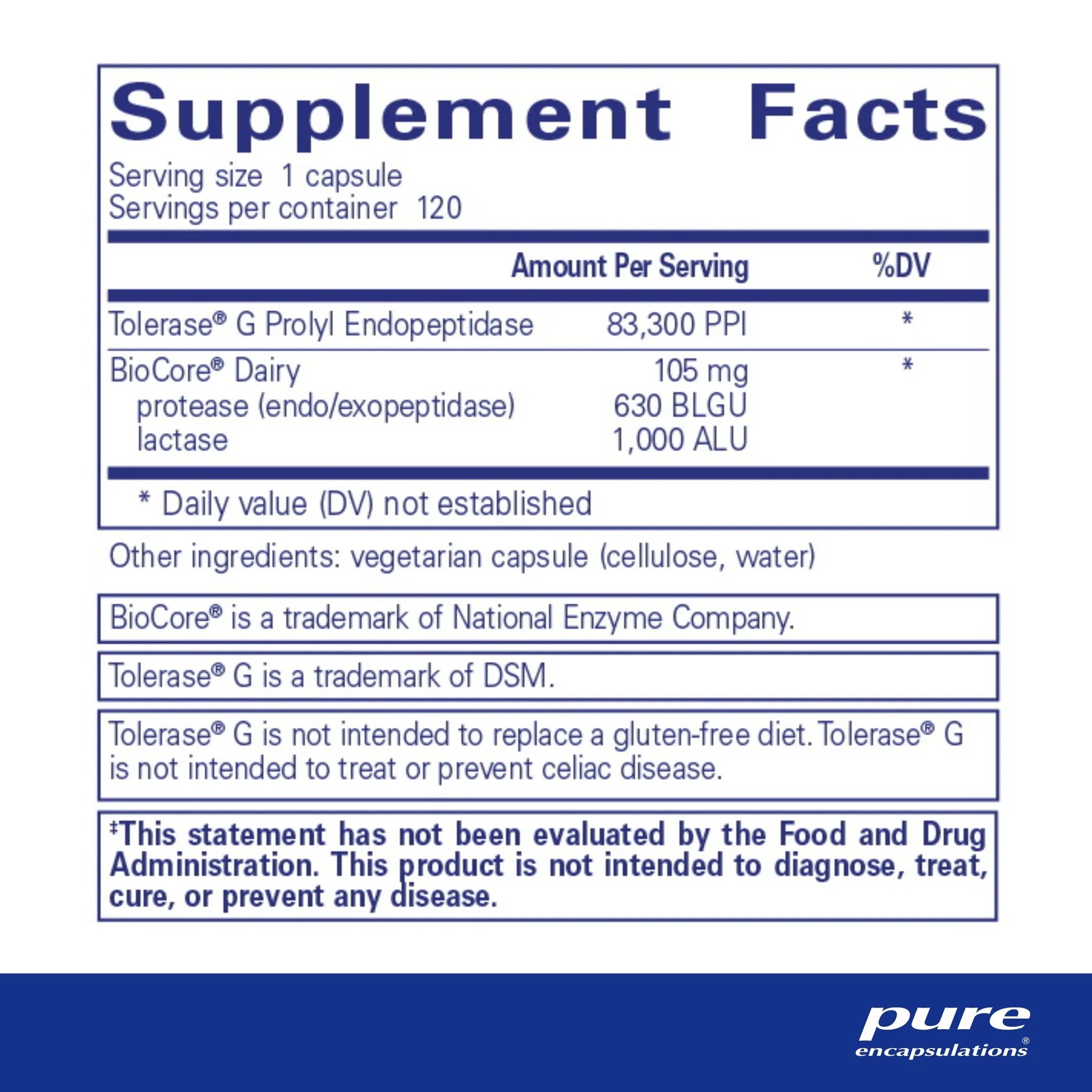 Pure Encapsulations Gluten/Dairy Digest