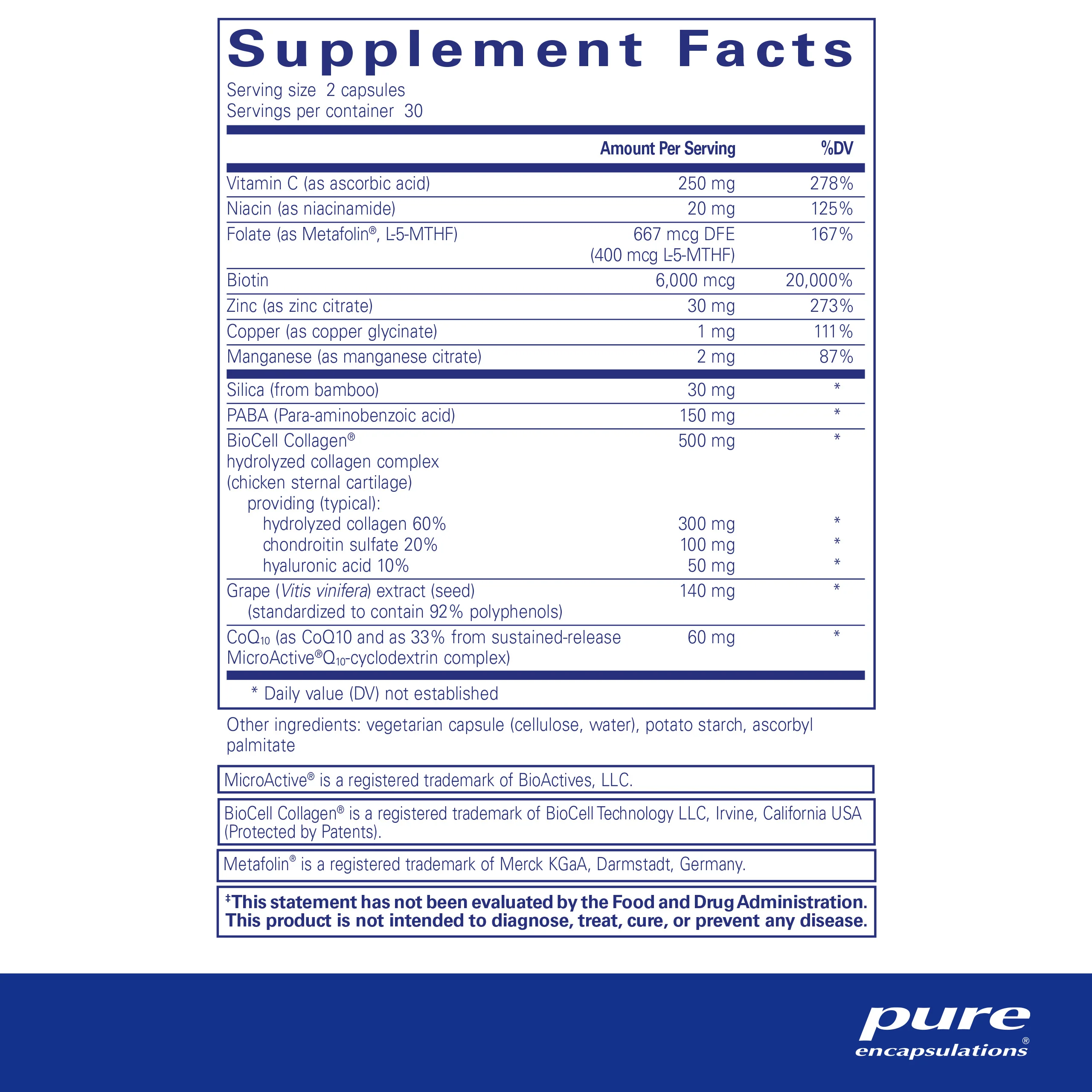 Pure Encapsulations Hair/Skin/Nails Ultra