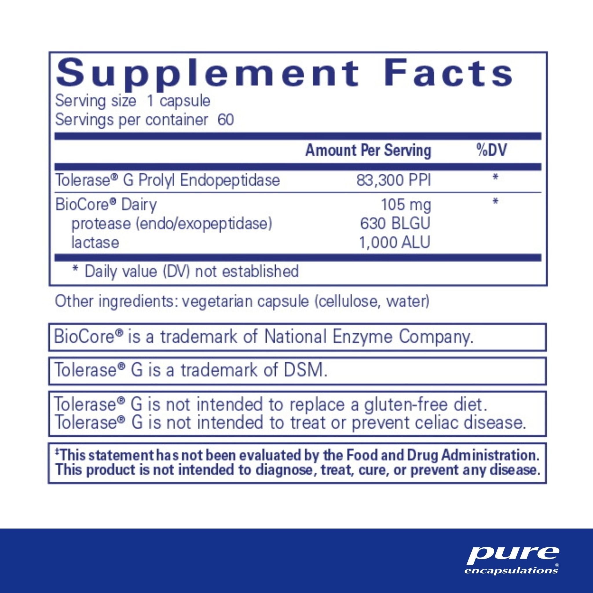 Pure Encapsulations Gluten/Dairy Digest
