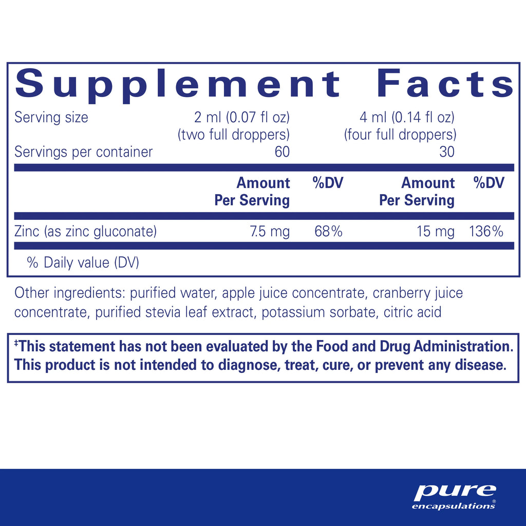 Pure Encapsulations Zinc Liquid 15 mg