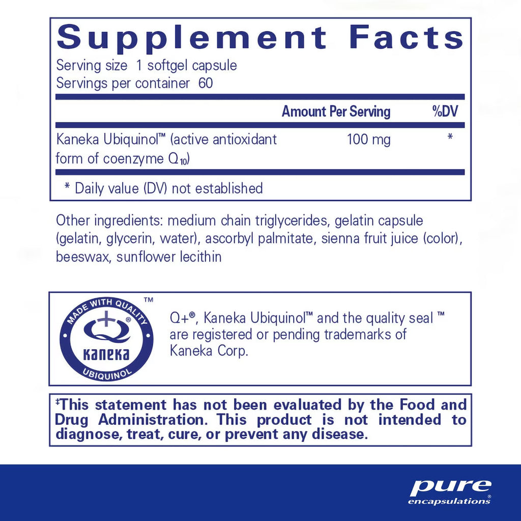 Pure Encapsulations Ubiquinol-QH 100 mg