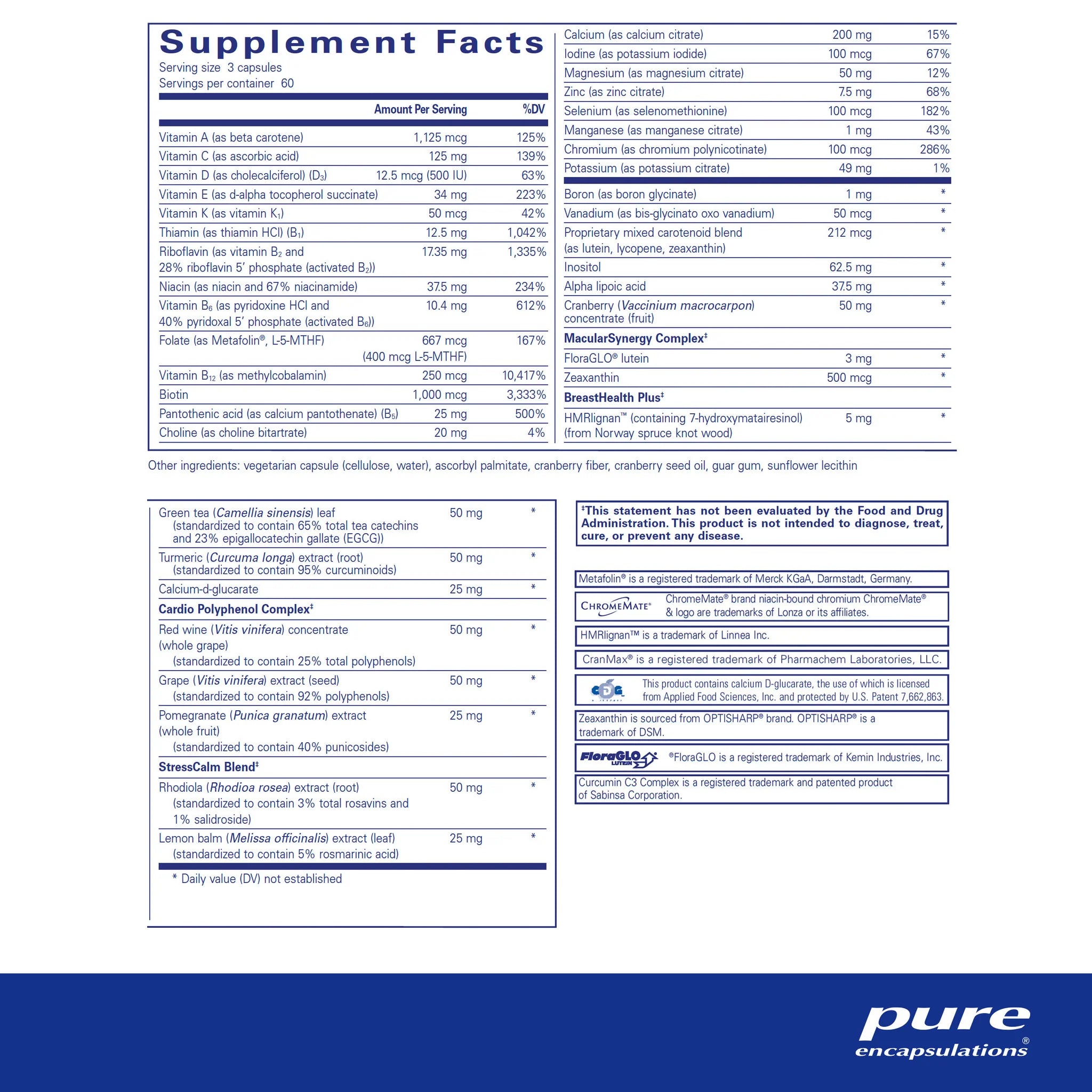 Pure Encapsulations Women's Nutrients 40+